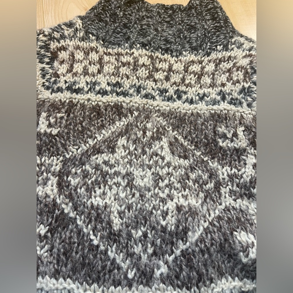 Eddie Bauer Hand Knit wool cardigan Size L/XL - Picture 7 of 9